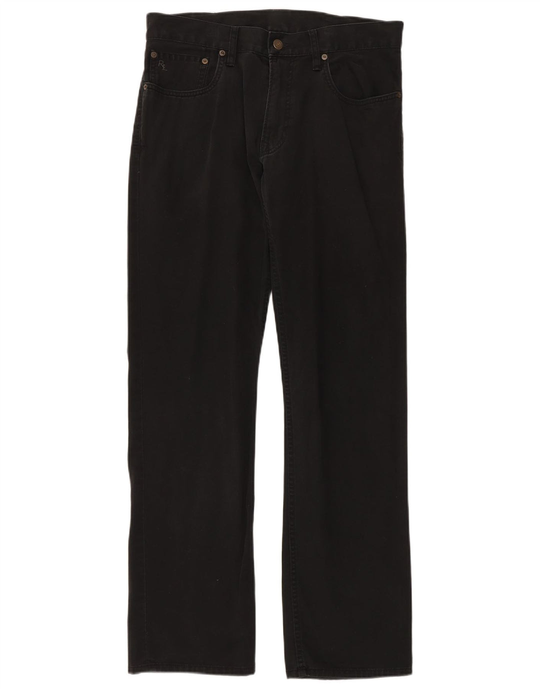POLO RALPH LAUREN Herren Straight Jeans W32 L32 Schwarze Baumwolle