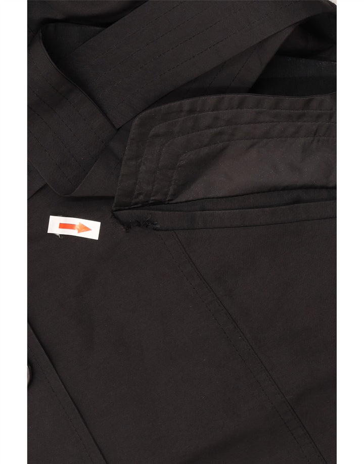 Marks & Spencer Damen Trenchcoat UK 16 Large Schwarz Polyester