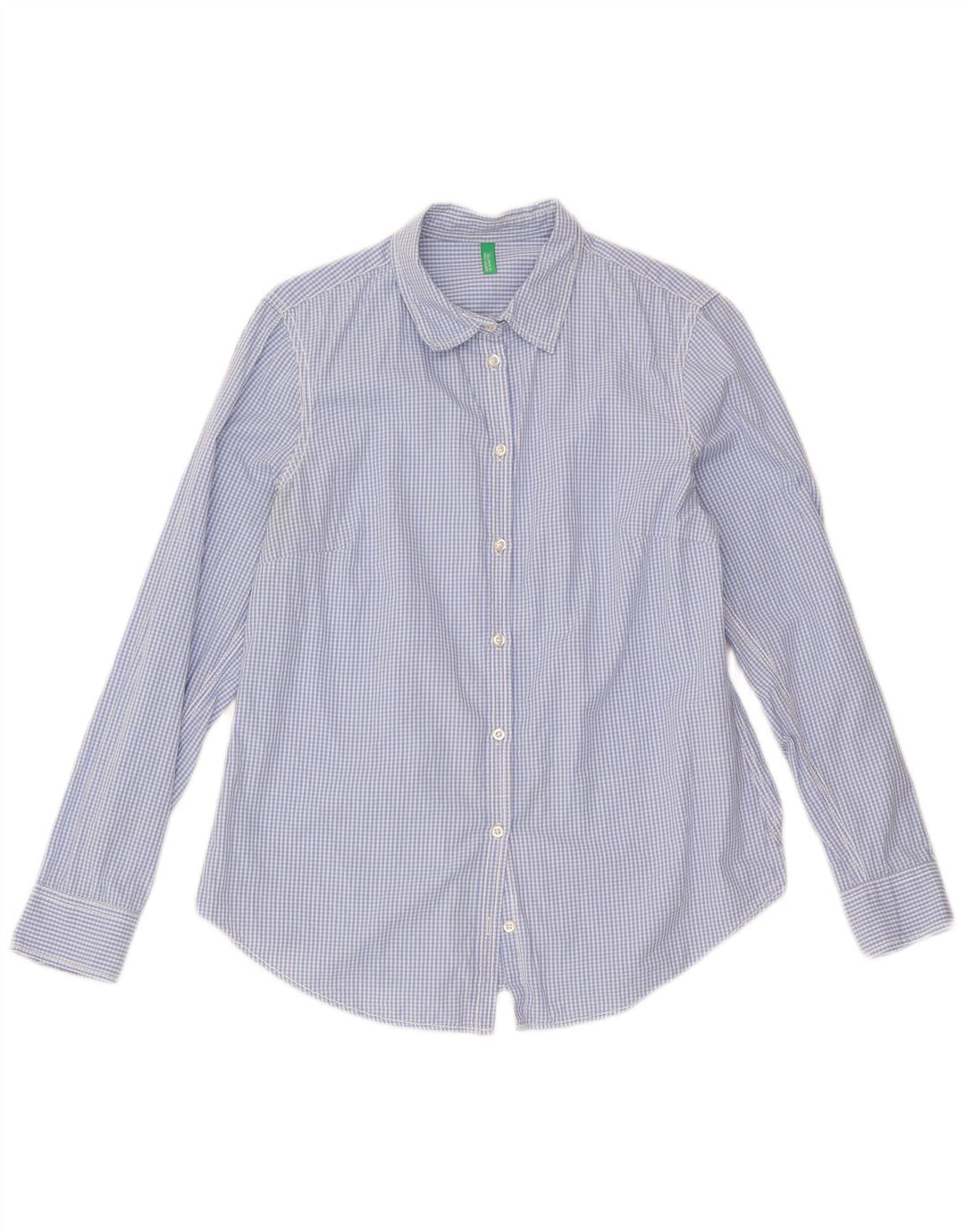 Benetton Damenhemd UK 12 Mittelblauer Gingham