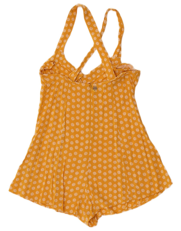 Rip Curl Damen Ärmelloser Playsuit UK 4 XS Gelb geblümt