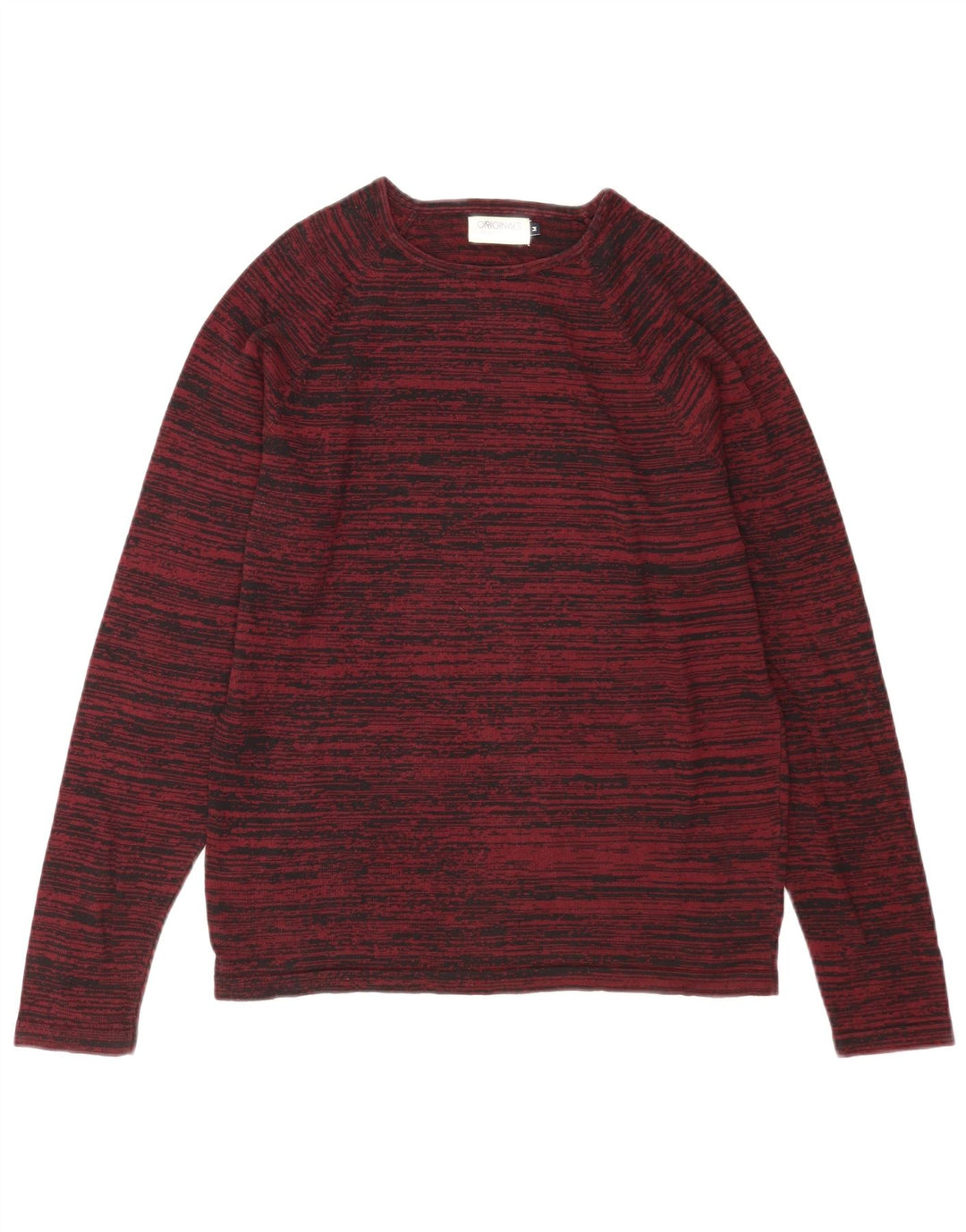 Jack & Jones Herren-Pullover mit Rundhalsausschnitt, mittlerer Burgunderrot gestreift