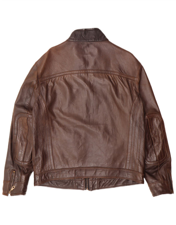 VINTAGE Herren Lederjacke UK 38 Mittelbraun