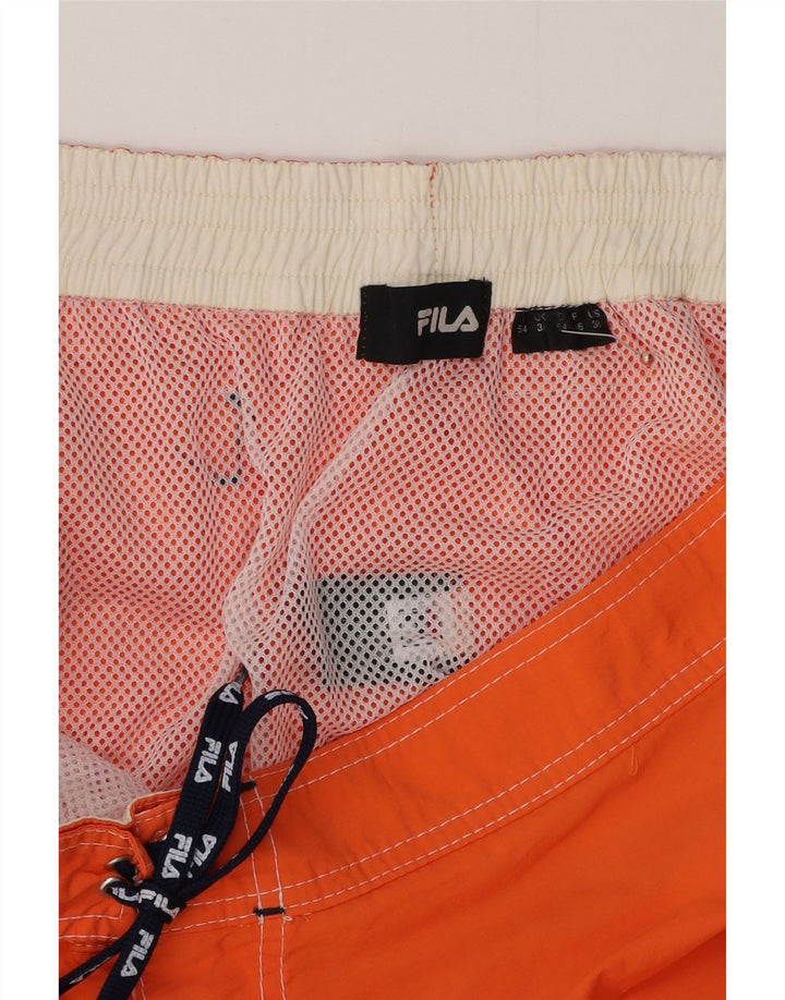 Fila Herren-Badeshorts mit Grafik, XL, orangefarbenes Blumenmuster, Polyester