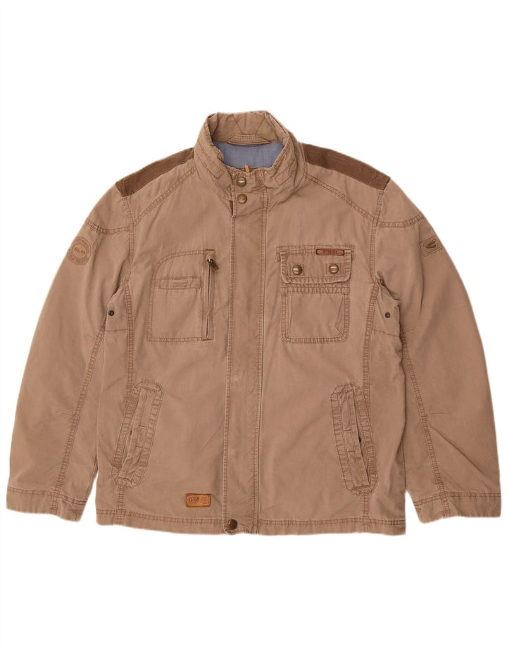 Camel Active Herren-Utility-Jacke UK 40 Large Beige Colourblock