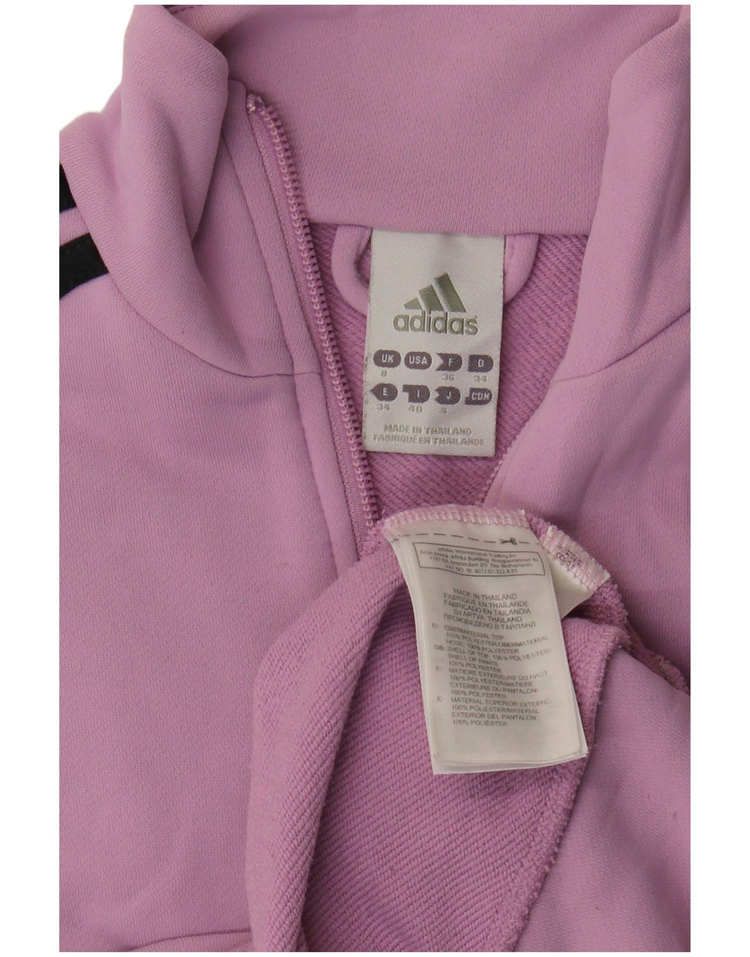 Adidas Damen Trainingsanzug Top Jacke UK 8 Small Lila Polyester