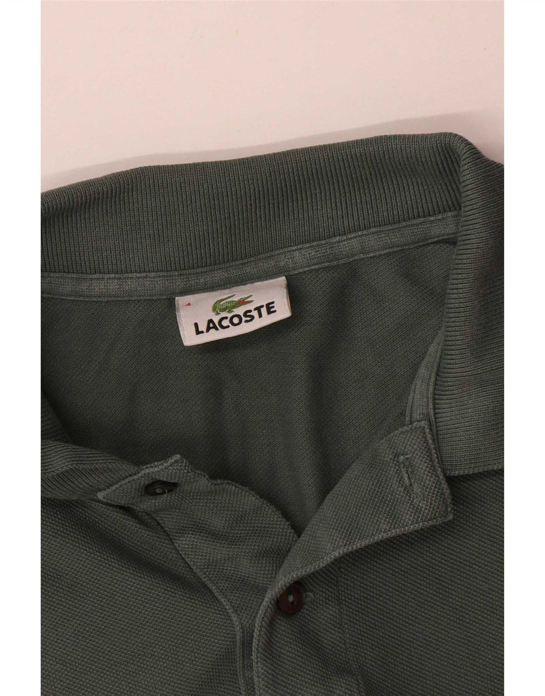 Lacoste Herren-Poloshirt, Größe 4, mittelgrüne Baumwolle