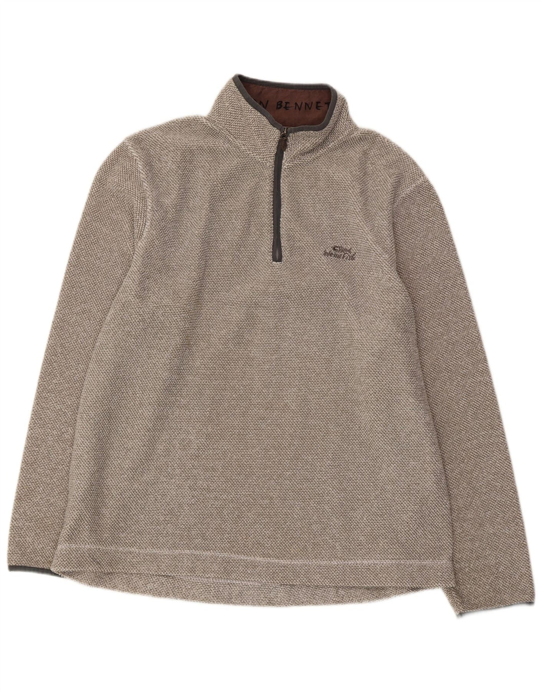 WEIRD FISH Herren-Fleecepullover mit Reißverschluss am Hals, XL, grau, Polyester