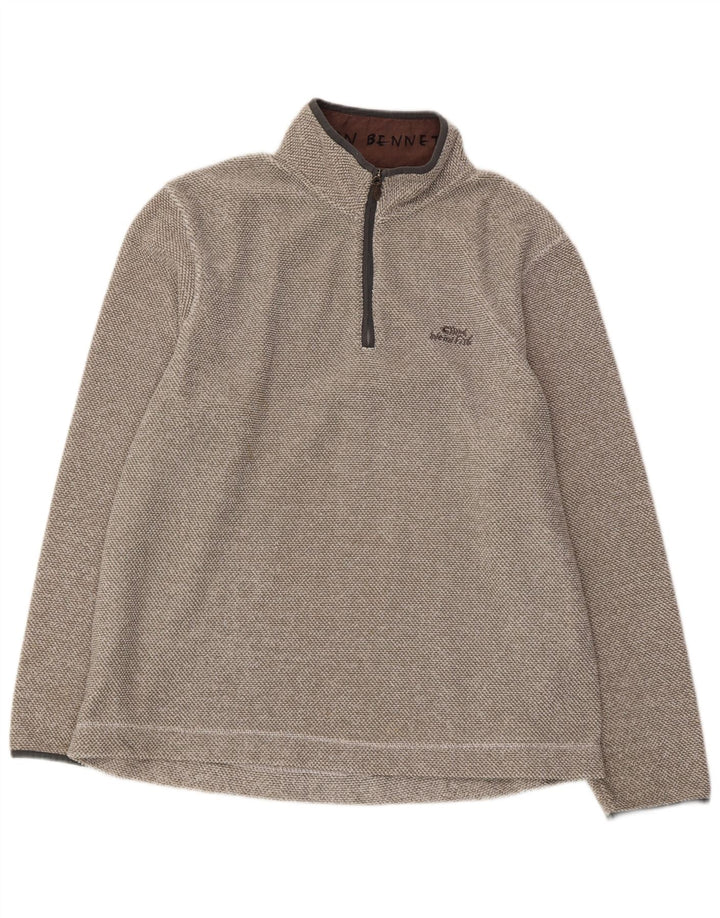 WEIRD FISH Herren-Fleecepullover mit Reißverschluss am Hals, XL, grau, Polyester