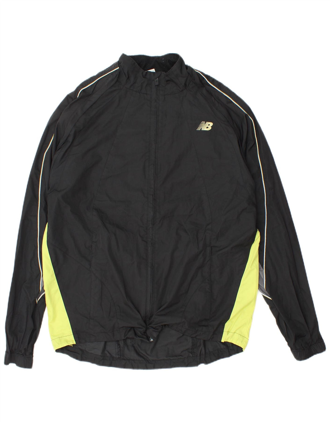 New Balance Herren-Trainingsanzug-Top-Jacke aus mittelschwarzem Colourblock-Polyester