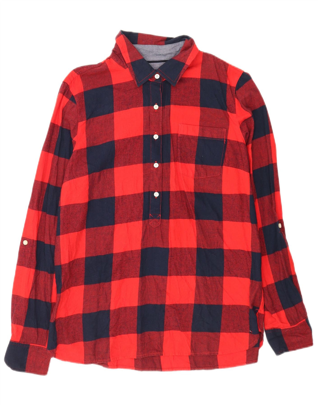 Tommy Hilfiger Damen Pullover Flanellhemd UK 14 Mittelroter Gingham