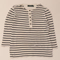Ralph Lauren Damen-Top, 3/4-Ärmel, UK-Größe 12, mittelweiß, gestreift, Baumwolle