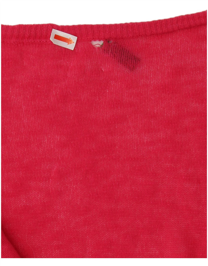 BENETTON Damen-Strickjacke in Übergröße, Gr. 10, klein, Rosa