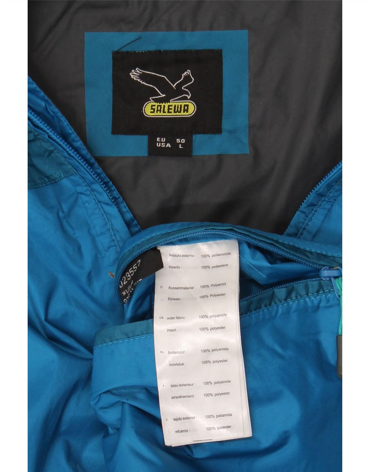 SALEWA Herren-Regenjacke mit Kapuze, EU 50, Größe L, blau, Polyamid