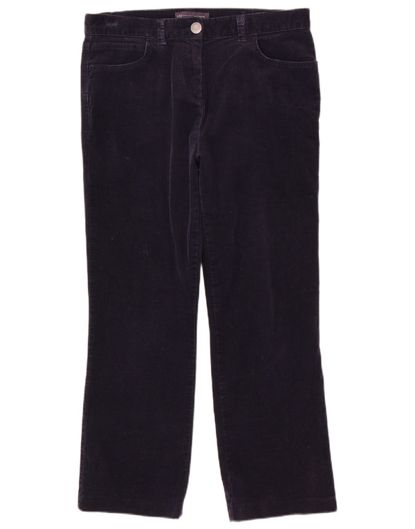 Marks & Spencer Damen Bootcut-Hose mit kurzem Schnitt, UK 12, M, W32, L25, Marineblau B