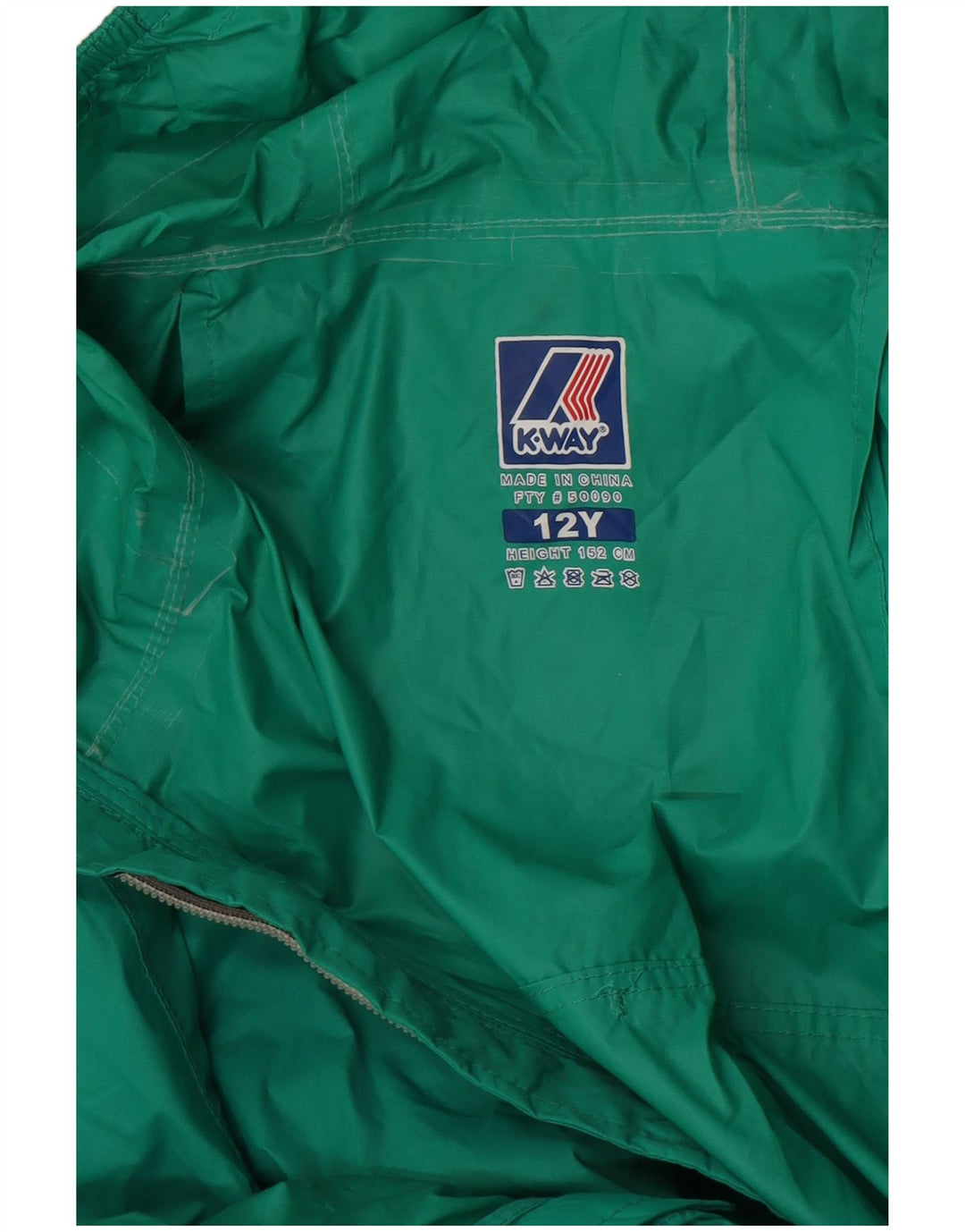 K-Way Mädchen-Regenjacke mit Kapuze, 11–12 Jahre, Grün