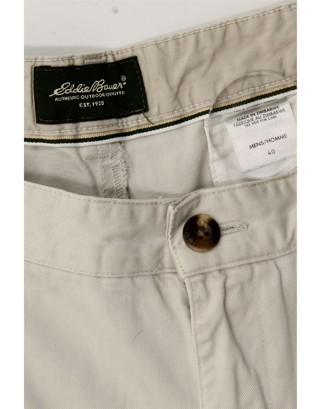 EDDIE BAUER Herren Pegged Chino Shorts W40 XL Weiße Baumwolle