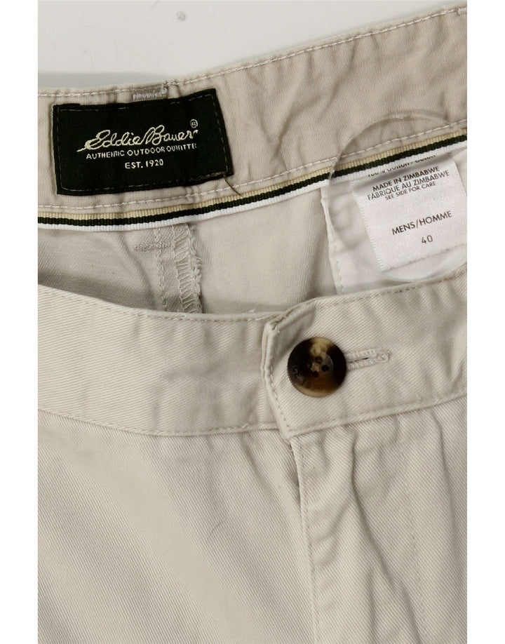 EDDIE BAUER Herren Pegged Chino Shorts W40 XL Weiße Baumwolle