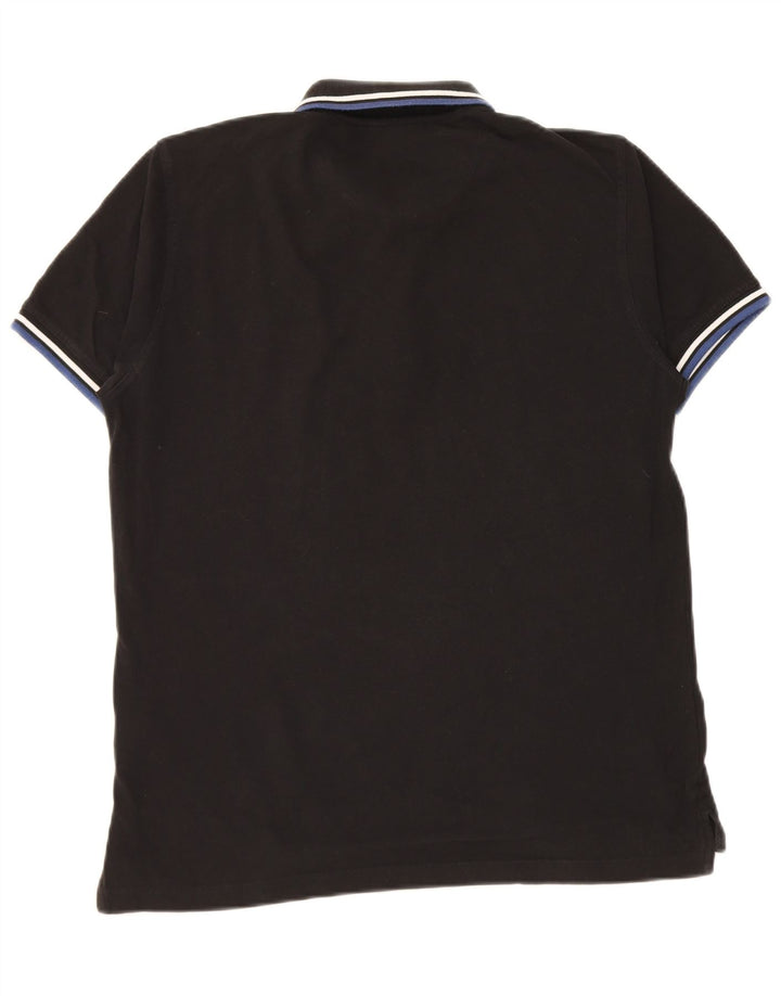 Pierre Cardin Herren-Poloshirt mit normaler Passform, mittelschwarz, gestreift, Baumwolle