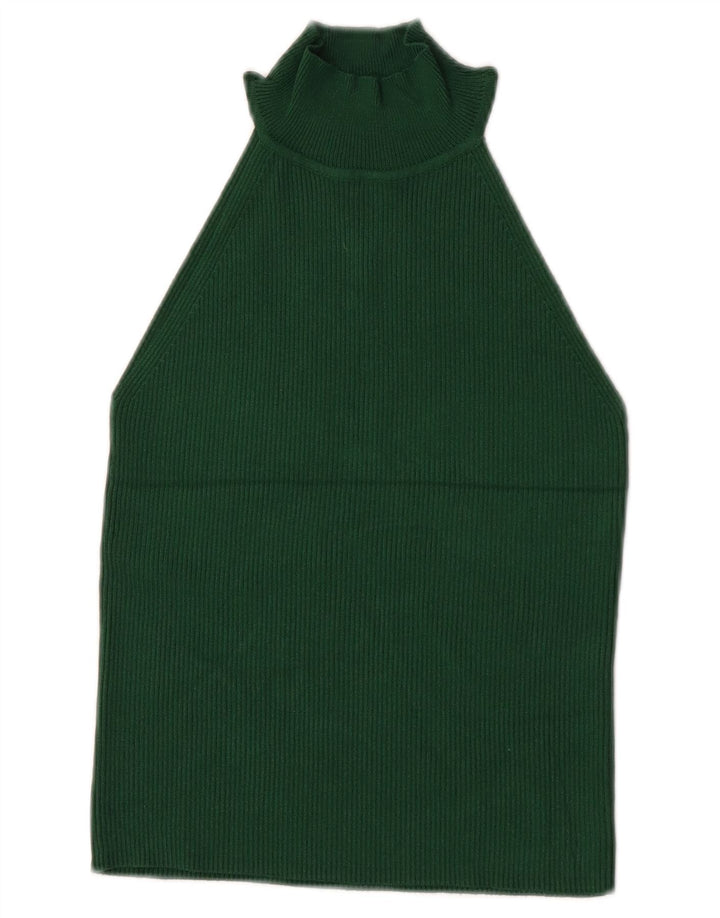 Zara Damen Crop Neckholder Top UK 8 Small Grün