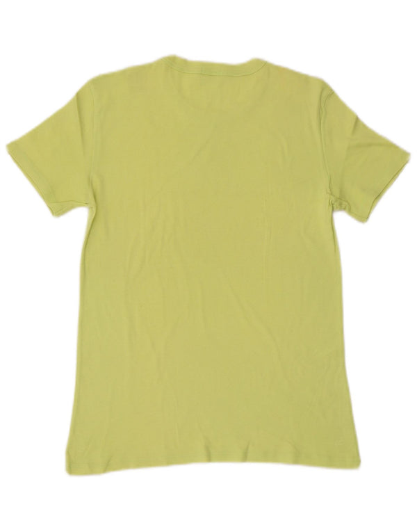 Benetton Womens Graphic T-Shirt Top UK 12 Mittelgrüne Baumwolle
