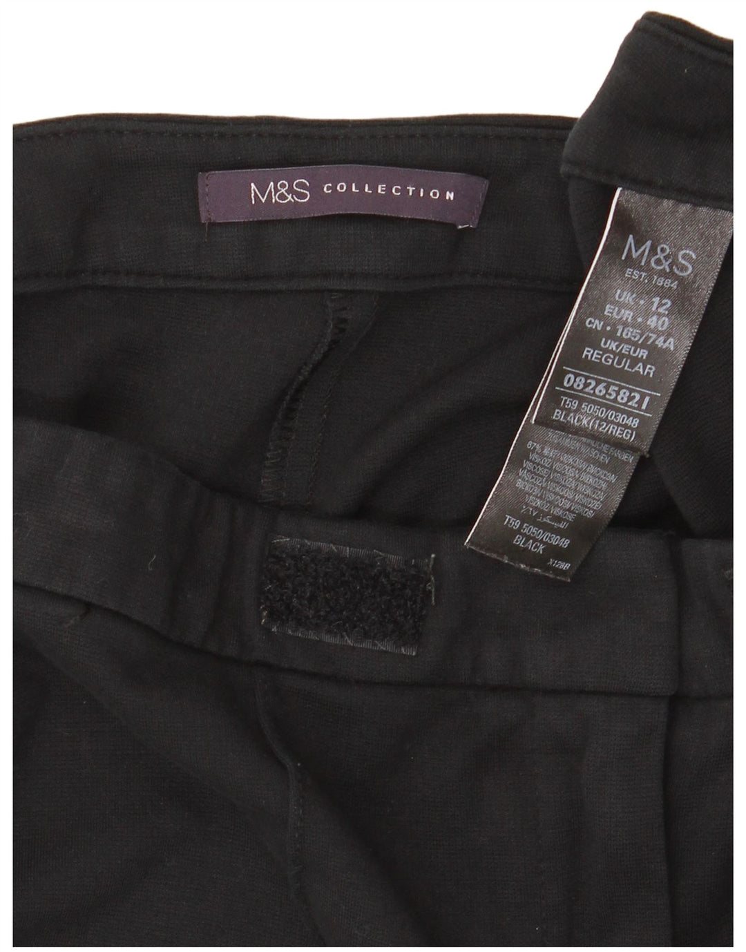 Marks & Spencer Damen Slim Casual Hose UK 12 Medium W32 L30 Schwarz