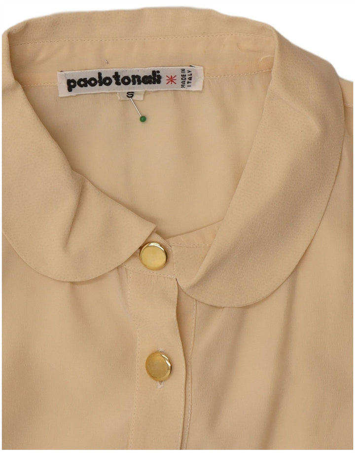 Paolo Tonali Damen Übergroßes Blusenoberteil UK 10 Small Beige