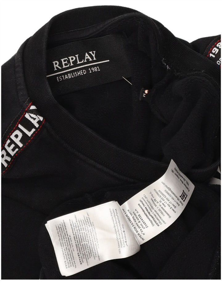 REPLAY Herren-Sweatshirt mit Grafik, mittelschwarze Baumwolle