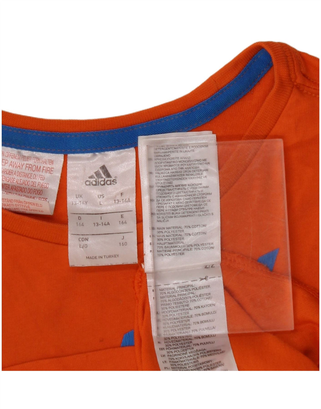 ADIDAS Grafik-T-Shirt für Jungen, 13–14 Jahre, orange Baumwolle