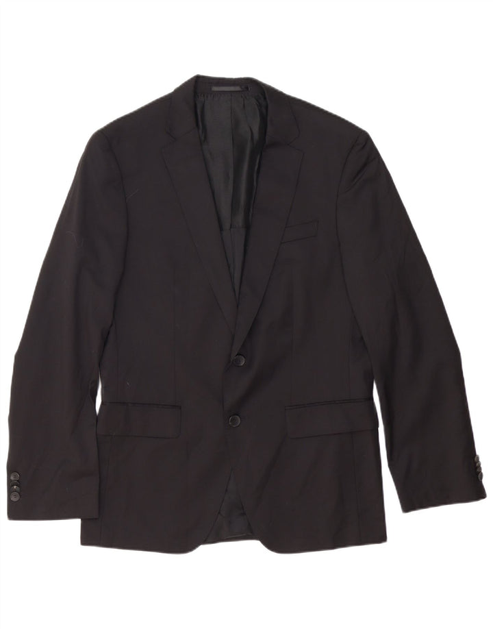 HUGO BOSS Herren 2-Knopf-Blazerjacke UK 38 Mittelschwarz