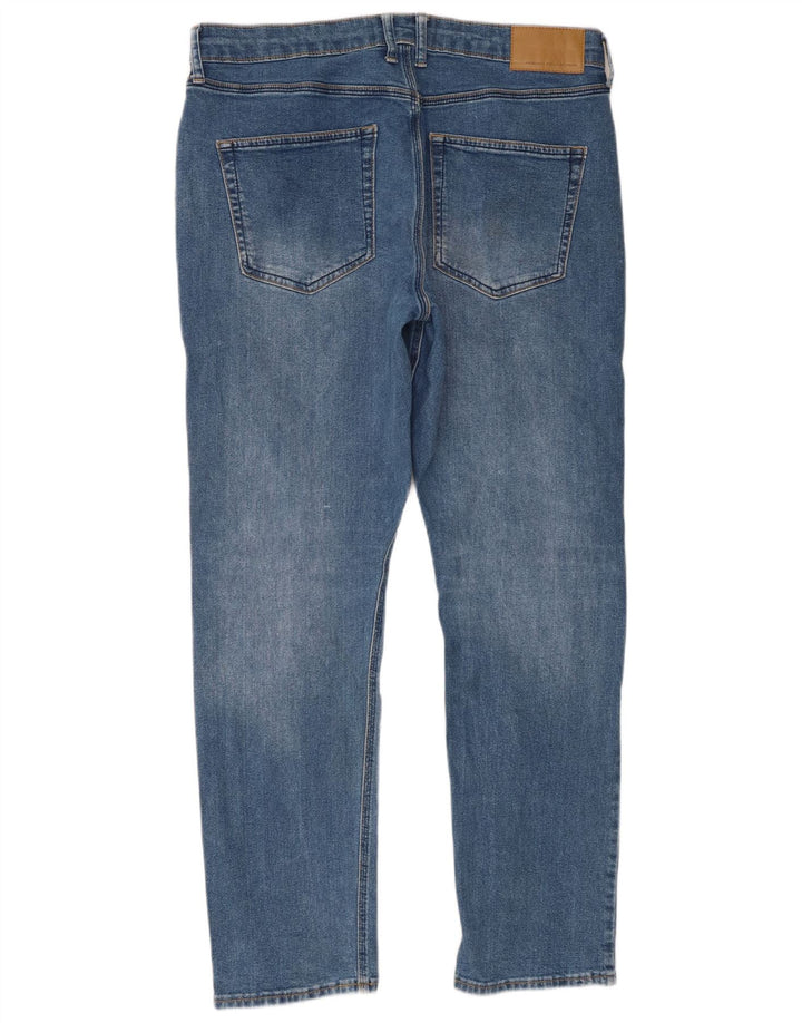 French Connection Herren Slim Jeans W34 L32 Blaue Baumwolle