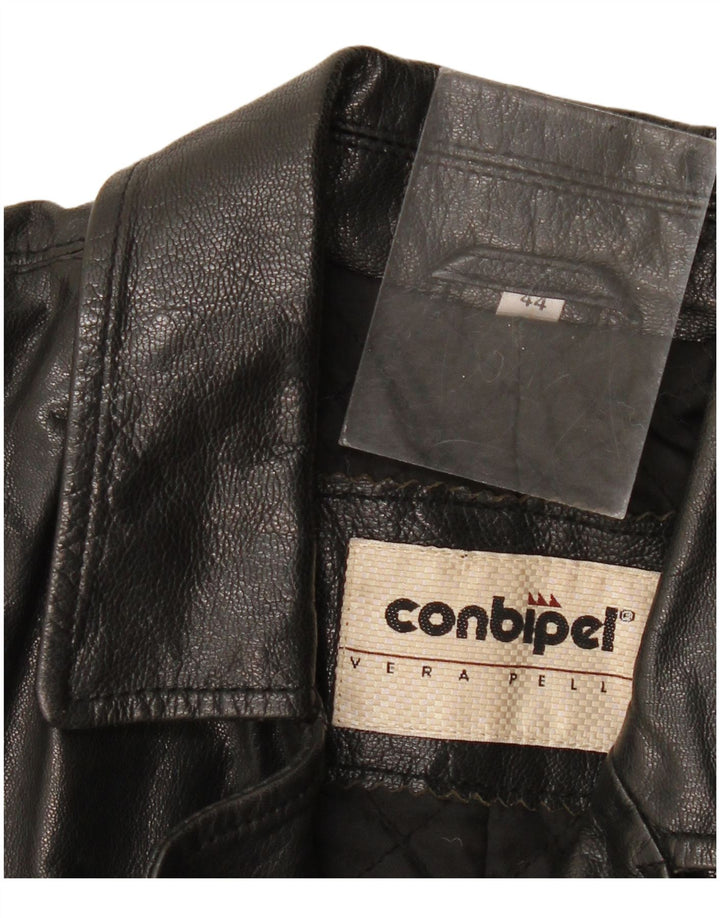 Conbipel Damen Ledermantel IT 44 Mittelschwarzes Leder