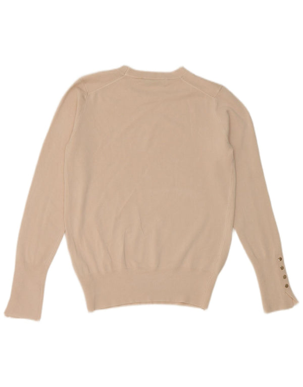 Zara Herren Crop U-Boot-Ausschnitt Pullover Pullover UK 12 Mittelbeige Viskose