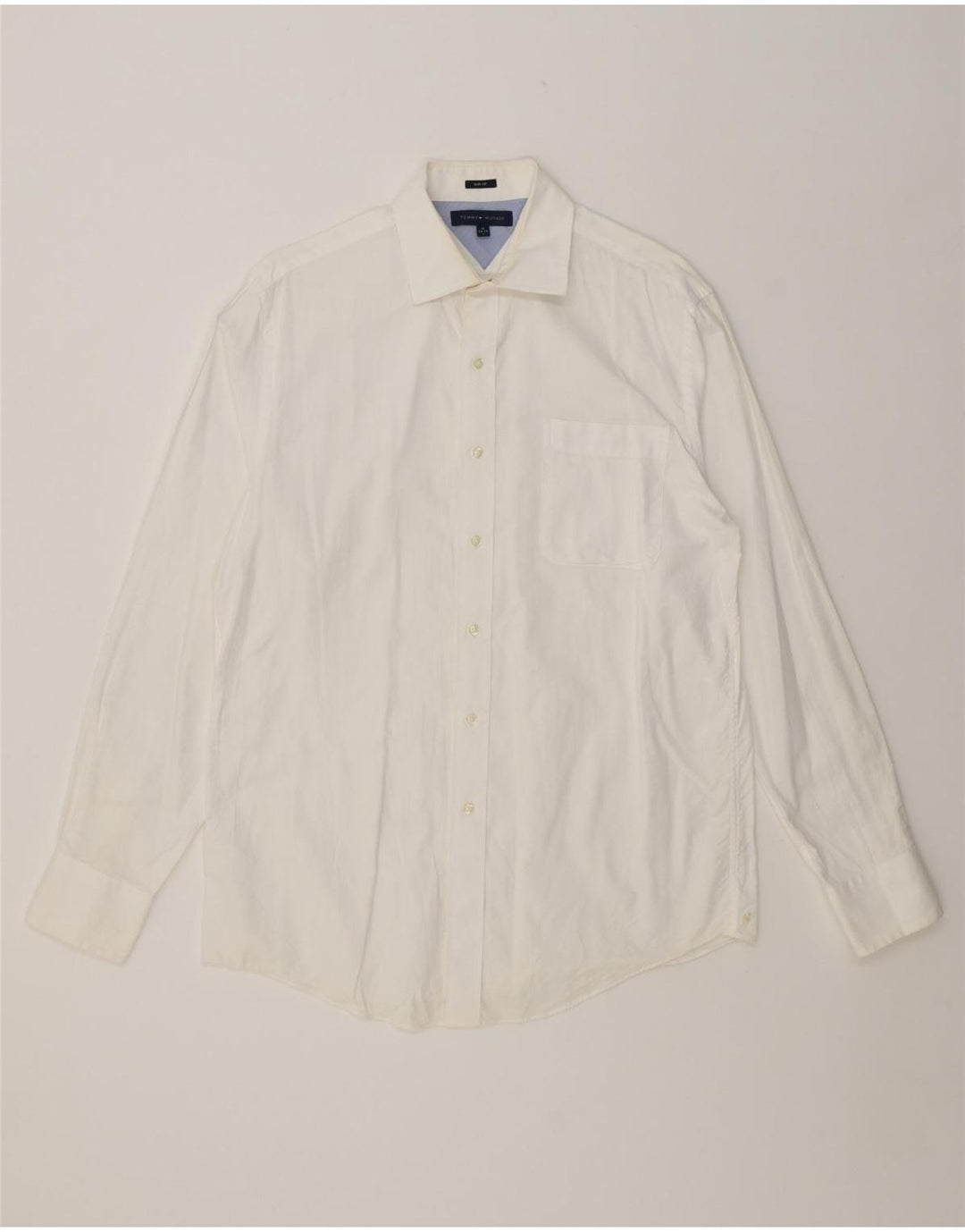 TOMMY HILFIGER Mens Slim Fit Shirt Size 16 Large White Cotton Vintage Tommy Hilfiger and Second-Hand Tommy Hilfiger from Messina Hembry 