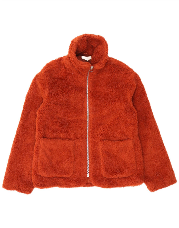 Topshop Damen Teddy Bear Übergroße Windjacke UK 10 Small Orange