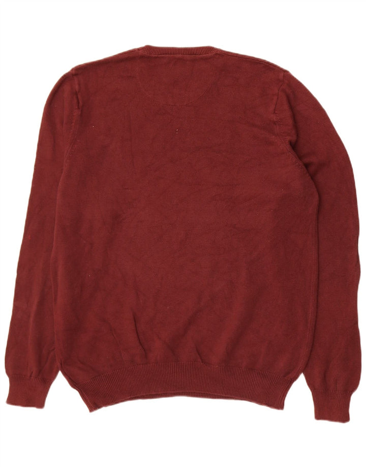 Marks & Spencer Herren-Pullover mit Rundhalsausschnitt, reguläre Passform, mittleres Burgunderrot