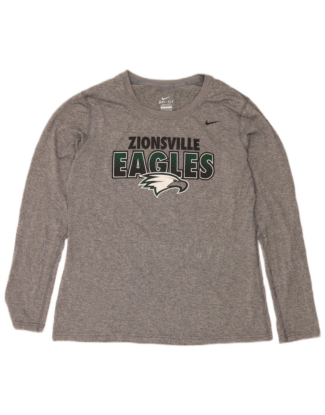 Nike Herren Zionsville Eagles Graphic Top Langarm Mittelgrau meliert