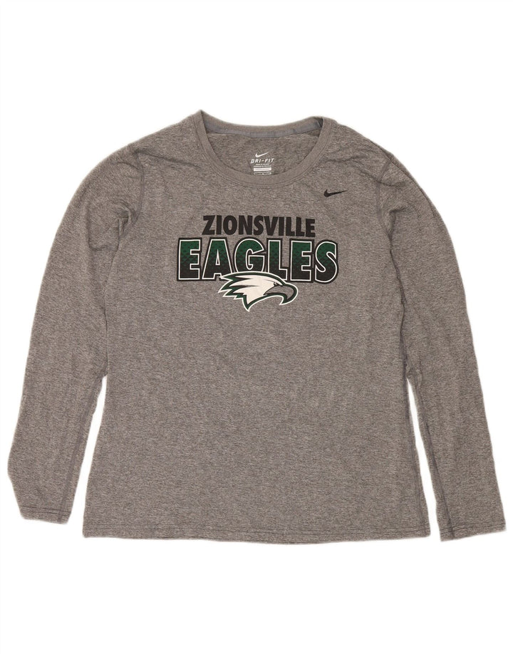 Nike Herren Zionsville Eagles Graphic Top Langarm Mittelgrau meliert