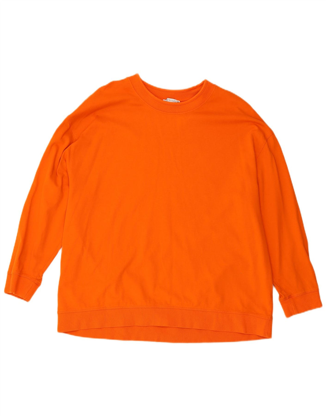 ZARA Damen Sweatshirt-Pullover UK 16 Large Orange Baumwolle