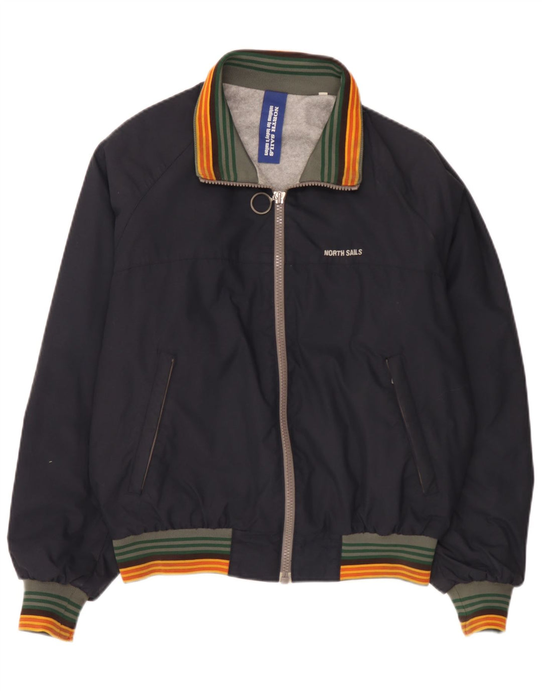 North Sails Herren Bomberjacke UK 38 Medium Navy Blue Gestreiftes Polyamid