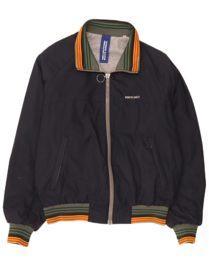 North Sails Herren Bomberjacke UK 38 Medium Navy Blue Gestreiftes Polyamid