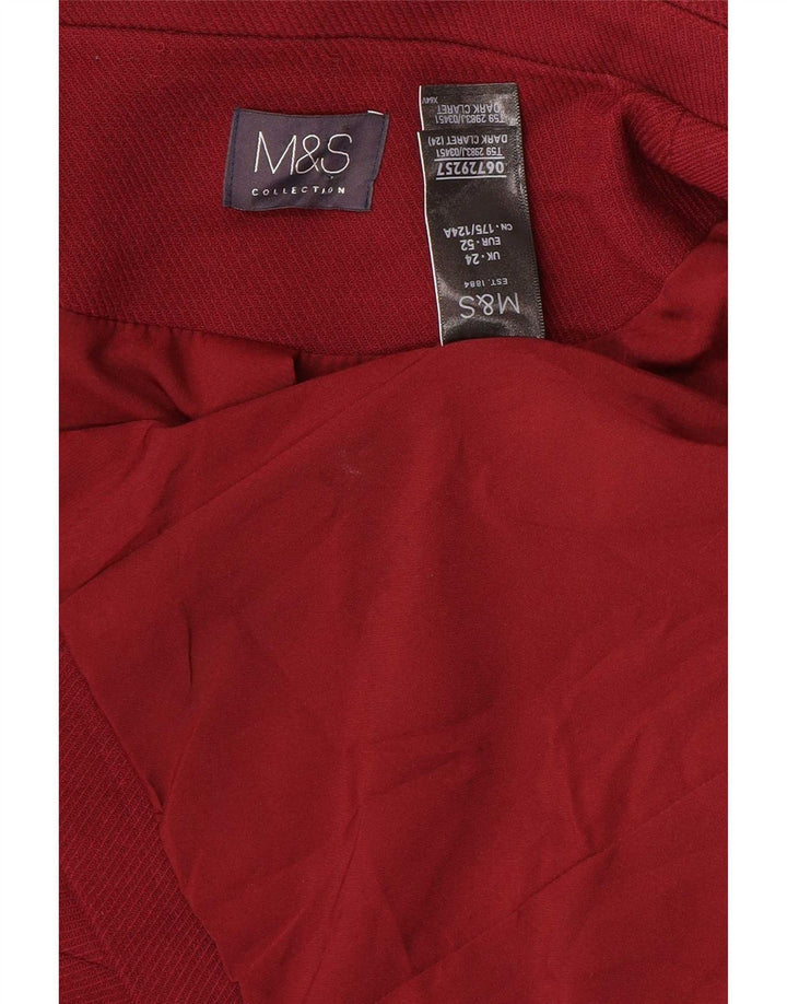 Marks & Spencer Damen-Blazer mit 1 Knopf, UK 24 4XL, Burgunderrot, Polyester