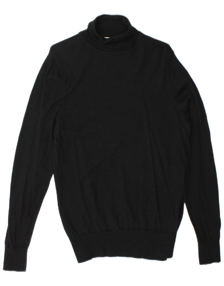John Lewis Herren-Pullover mit Rollkragen, mittelschwarze Wolle