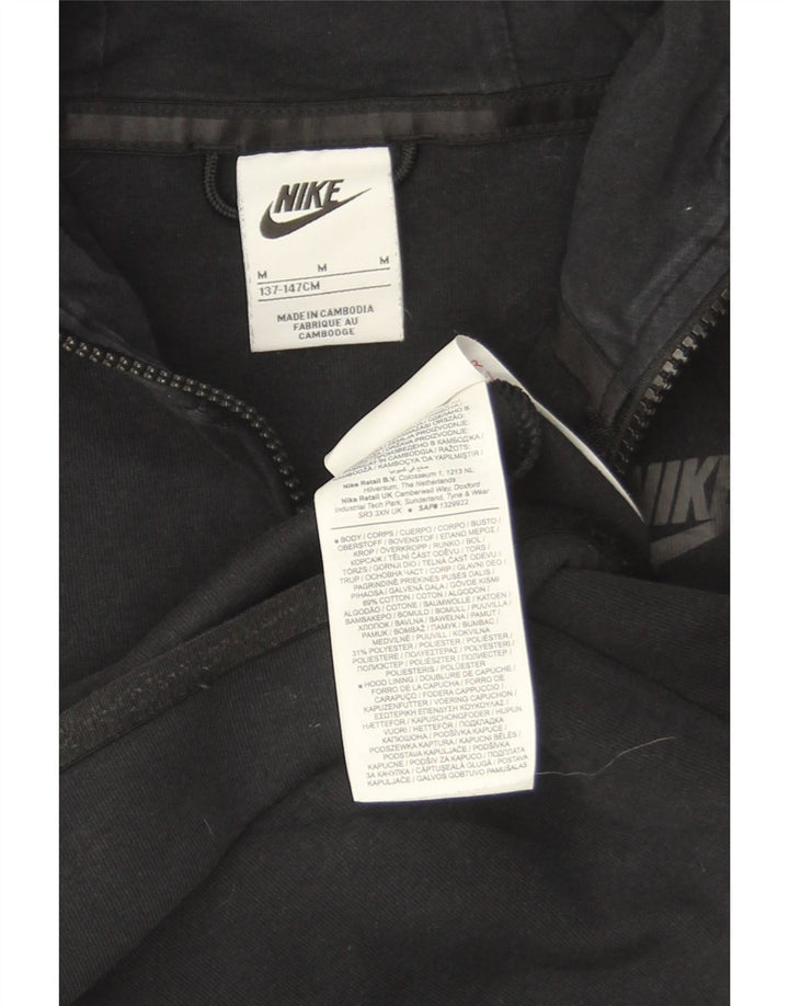 Nike Jungen-Kapuzenpullover mit Reißverschluss, 10–11 Jahre, mittlere schwarze Baumwolle