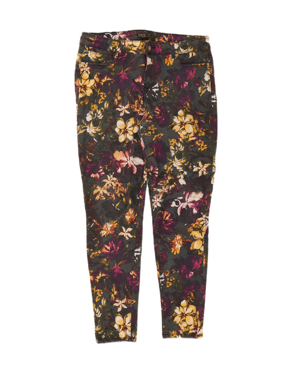 Zara Damen Skinny Jeans EU 44 XL W34 L27 Mehrfarbig geblümt