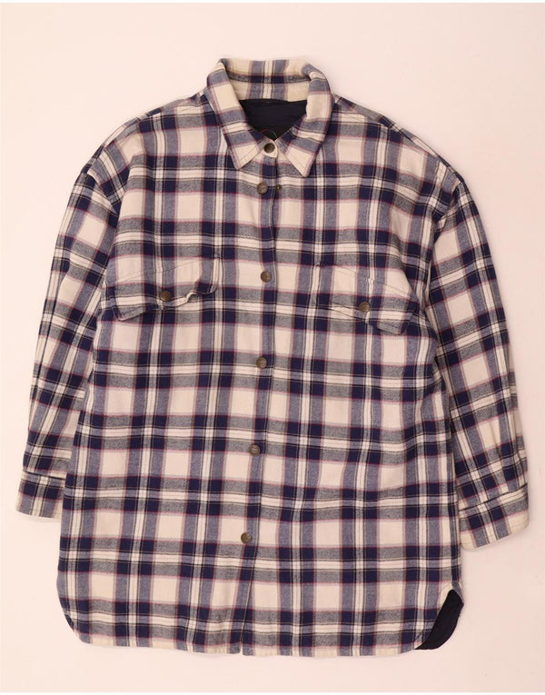 Bogner Damen Lumberjack Flanellhemd US 14 XL Marineblau kariert Baumwolle
