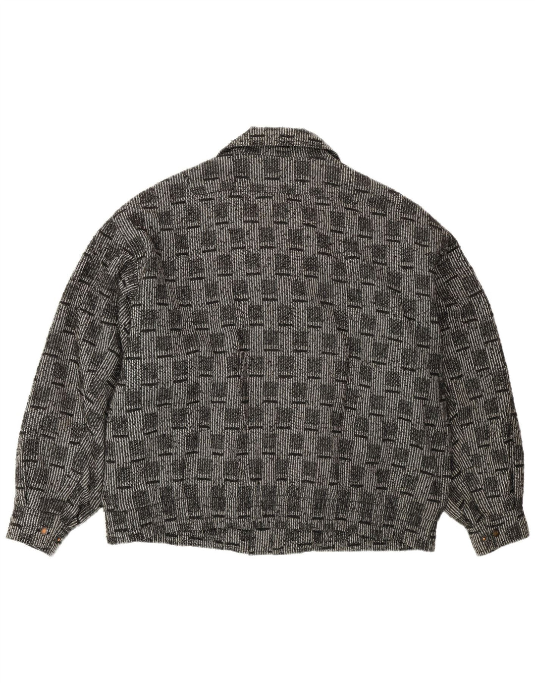 VINTAGE Herren Bomberjacke IT 52 XL grau karierte Wolle