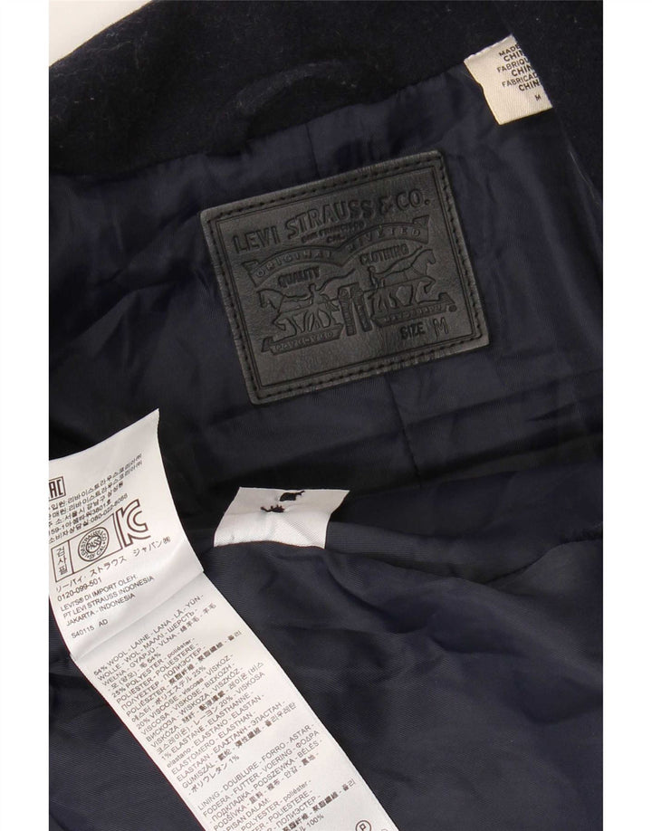 Levi's Damenmantel UK 14 Mittelblaue Wolle aus Marineblau