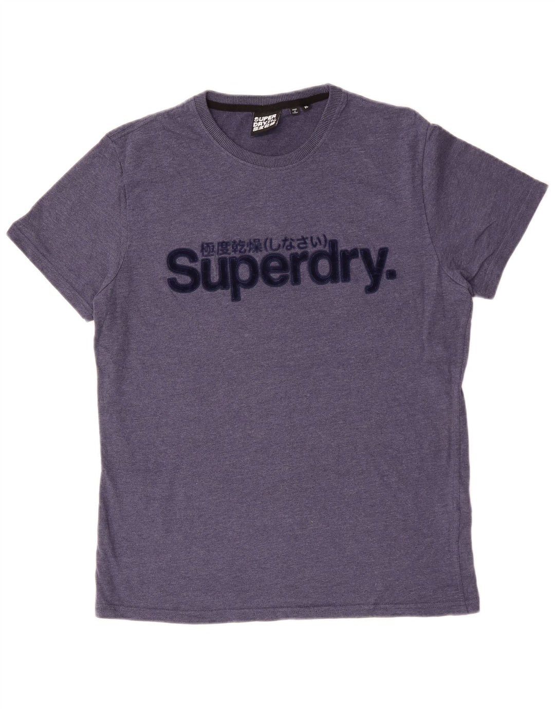 SUPERDRY Herren Grafik-T-Shirt-Oberteil XL aus blauer Baumwolle