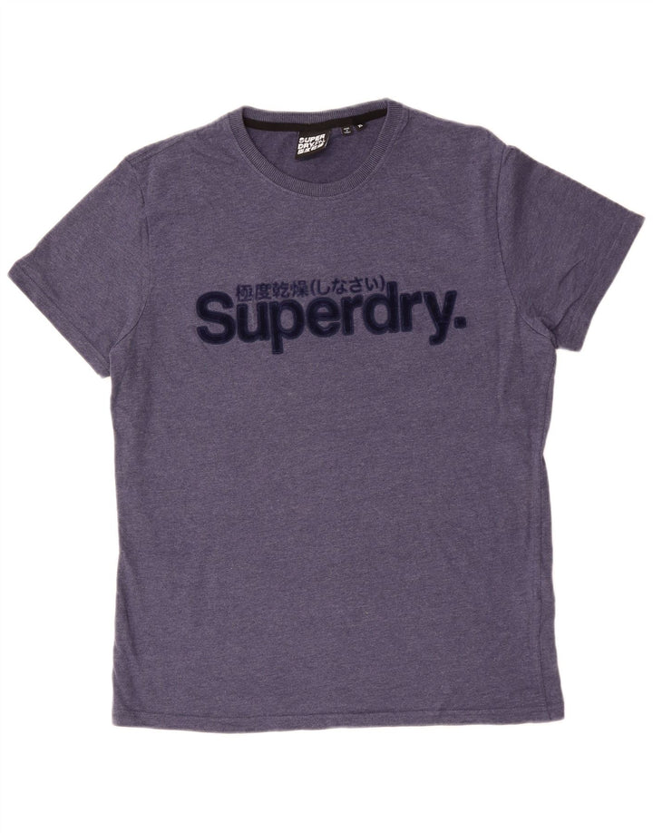 SUPERDRY Herren Grafik-T-Shirt-Oberteil XL aus blauer Baumwolle