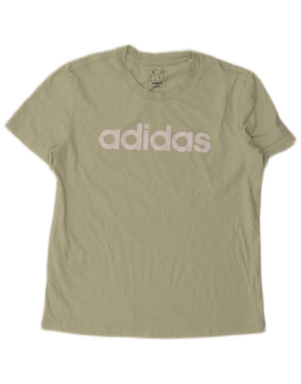 Adidas Damen Slim Fit Graphic T-Shirt Top UK 12/14 Mittelgrün